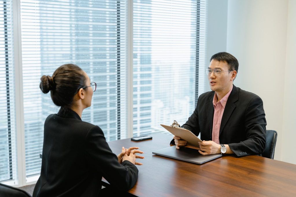 Candidate confidently answering “Why do you want to join our company?” during a job interview